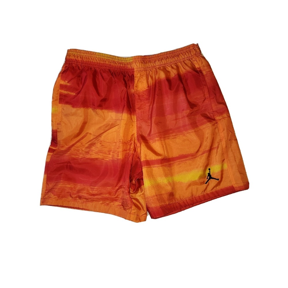 Nike Jordan Legacy Men Basketball Tie Dye Lined Shorts Red Orange CW0840-100
